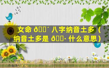 女命 🌴 八字纳音土多（纳音土多是 🌷 什么意思）